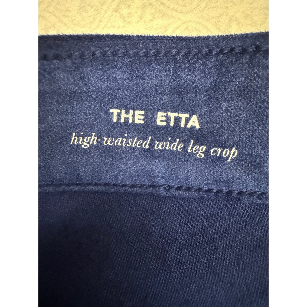 AG Adriano Goldschmied Etta High Waisted Wide Leg Crop velvet Pants Size 26 Blue - Picture 4 of 10